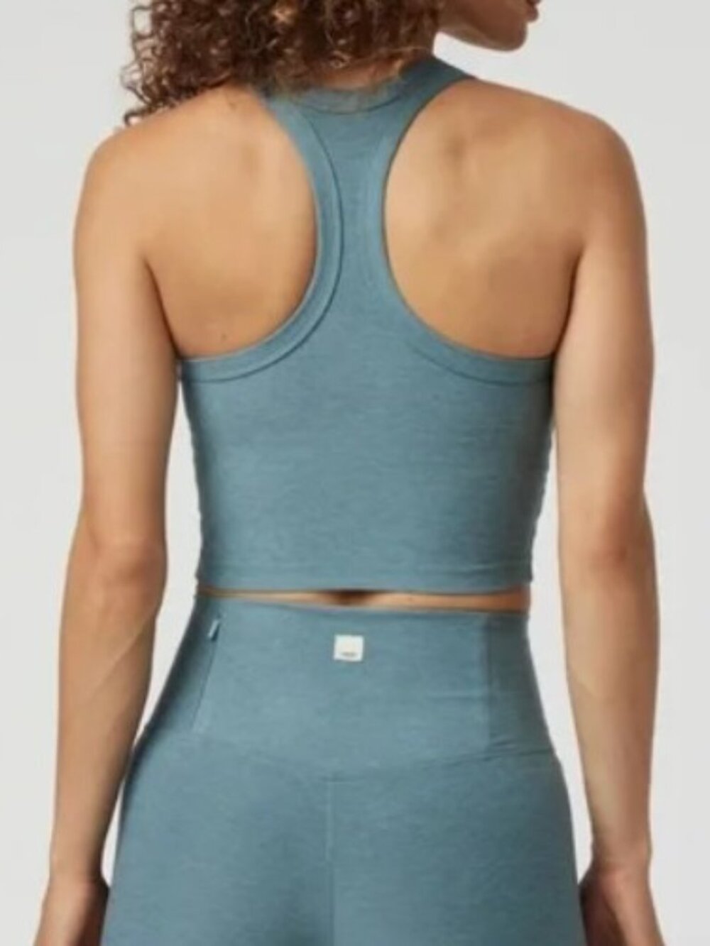 Vuori Elevation Racerback Crop Tank - Smoke Blue Heather? - Size Small - VW1210 - Picture 6 of 6